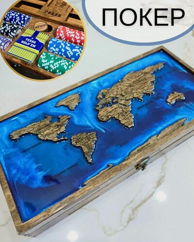 Изображение товара Покер подарочный, покерный набор в кейсе, набор для покера с фишками