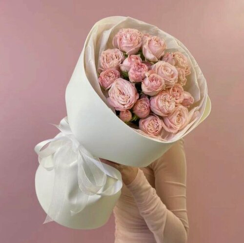 Изображение товара Монобукет Сады Любви "Роза Кустовая", кустовая роза, розовый, элегантный, 5 ветвей