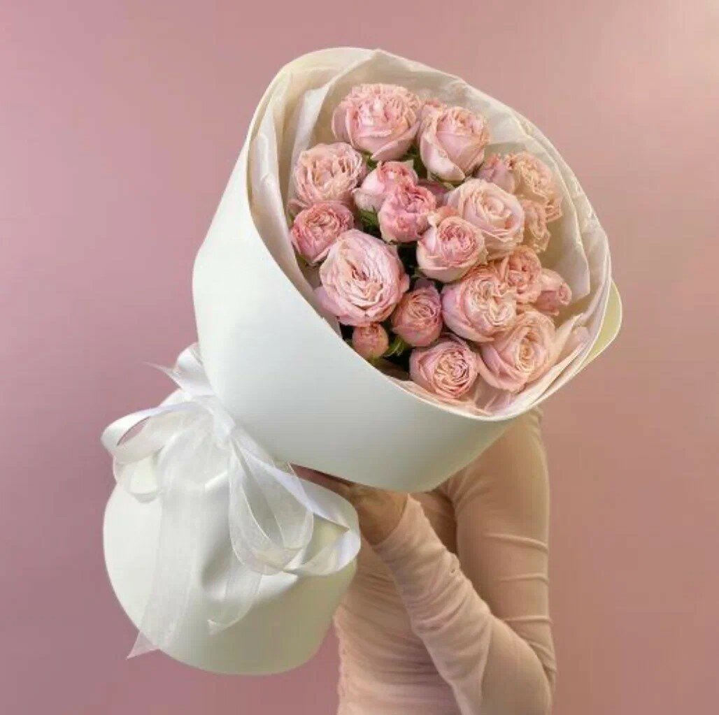 Монобукет Сады Любви "Роза Кустовая" кустовая роза розовый элегантный 5 ветвей