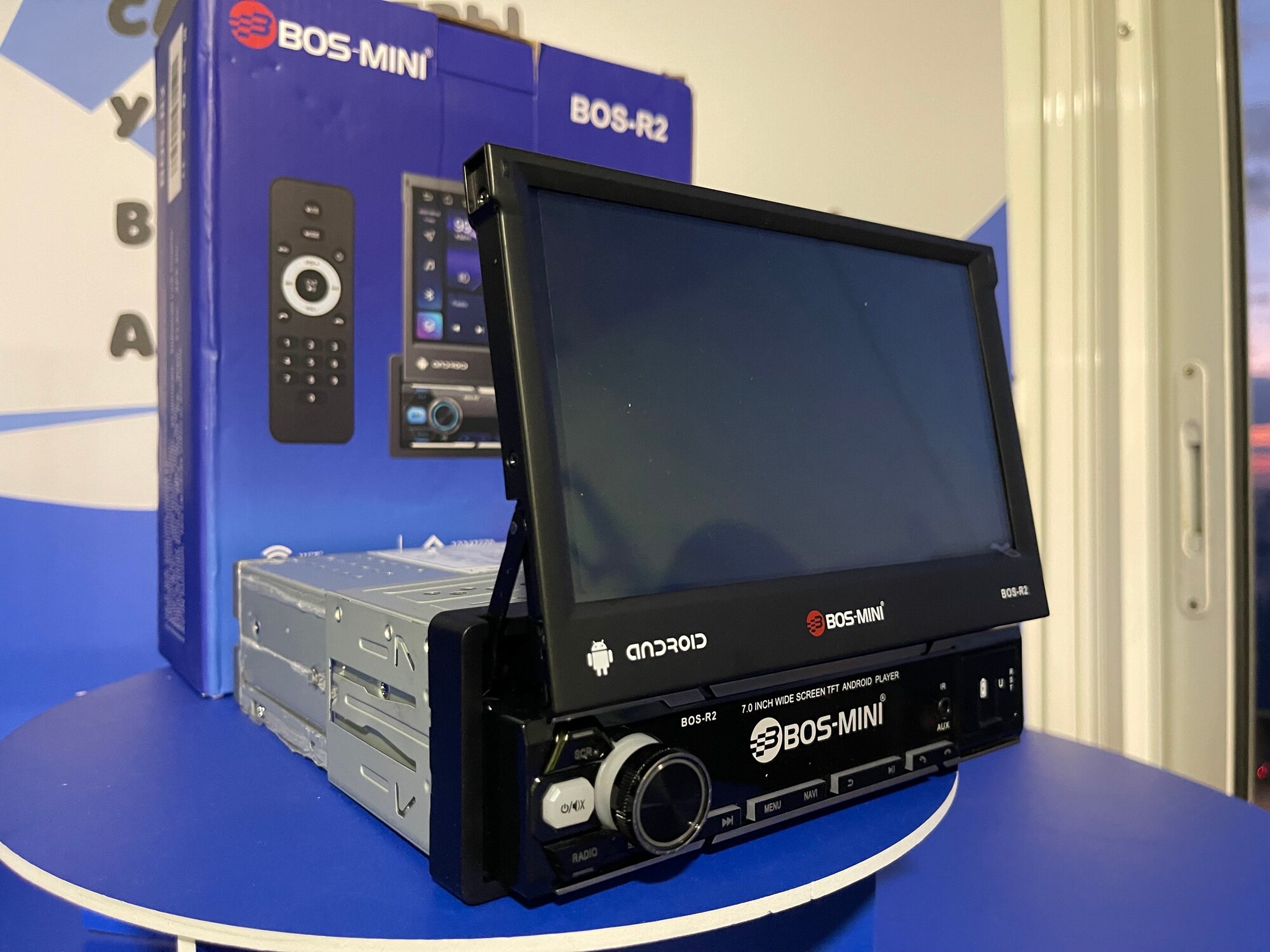 Автомагнитола андроид , 1 Din c выдвижным экраном, 7 дюймов, сенсорный экран, Bluetooth, AUX, SD, USB, громкая связь