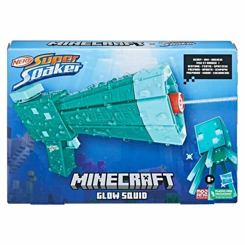 Nerf Игровой набор Nerf SOA Бластер водяной Minecraft Glow Squid F7600