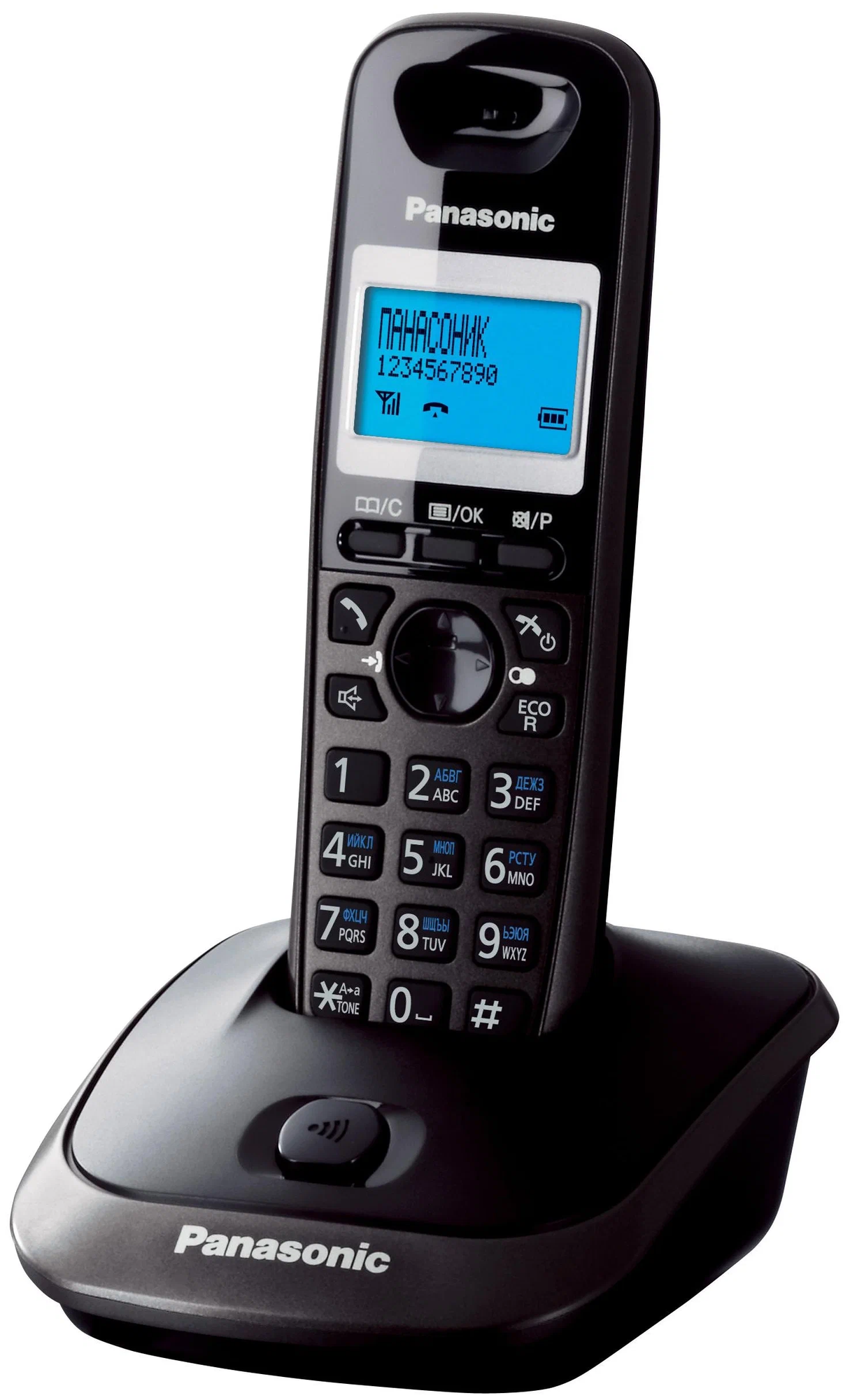 РТелефон Dect Panasonic KX-TG2521RUT темно-серый металлик автооветчик АОН