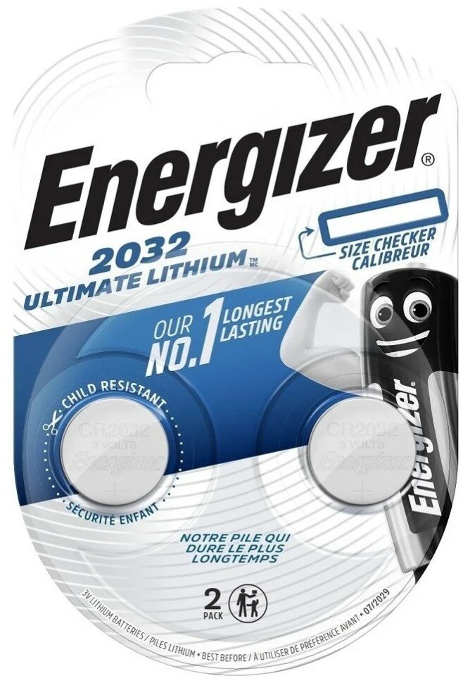 Батарейка Energizer Ultimate LITHIUM CR2032 BL2 — купить в интернет-магазине по низкой цене на Яндекс Маркете