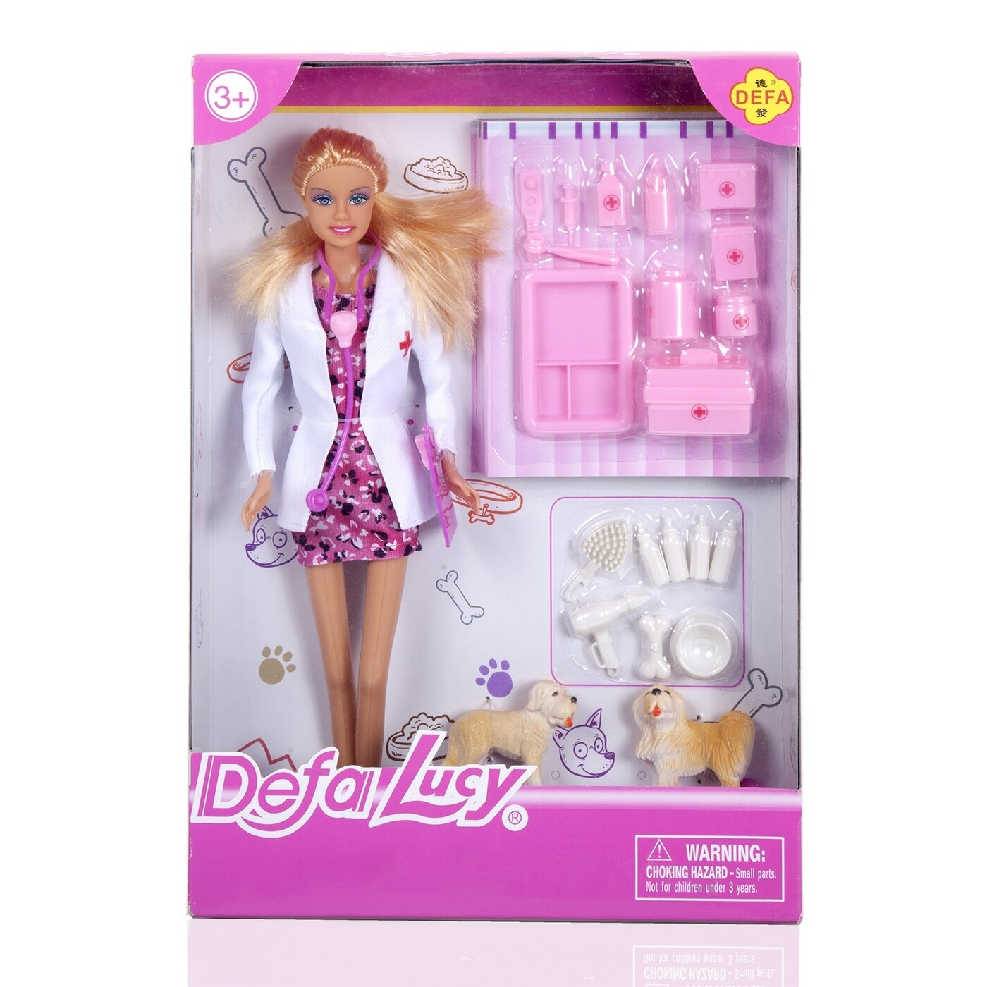 Кукла Defa Lucy 8346 Мама ветеринар 2 собаки 28 см, аксессуары / Игрушки для девочек