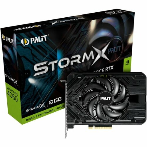 Видеокарта PALIT GeForce RTX 4060 STORMX 8G ( PA-RTX4060 STORMX 8GB ) (NE64060019P1-1070F) видеокарта palit geforce gtx 1050 ti pa gtx1050ti stormx 4g pci e 4096mb 128 bit retail pa gtx1050ti stormx 4g