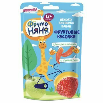 Фруктовые кусочки фрутоняня Яблоко-малина, 16 г