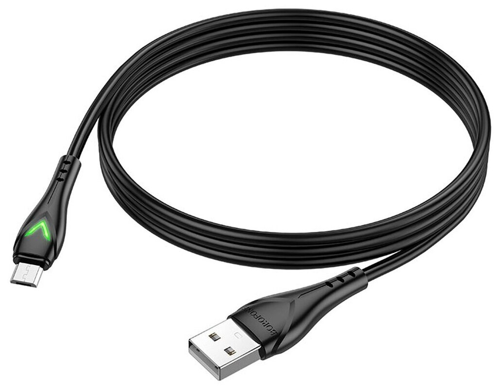 Кабель USB - microUSB BOROFONE BX65 1 m силиконовый Black