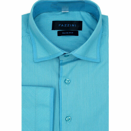 Рубашка Fazzini, размер S, бирюзовый
