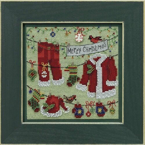 Santa's Clothesline (Бельевая веревка Санты) #MH142232 Mill Hill Набор для вышивания 13.3 x 13.3 см Счетный крест