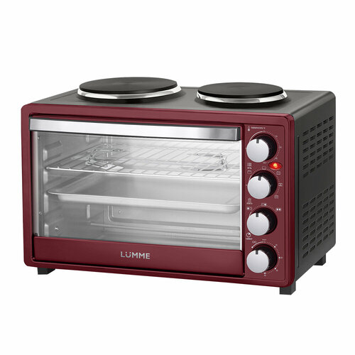 Мини-печь LUMME LU-EO1712B 40 литров конвекция гриль плитка бордовый гранат 681700₽