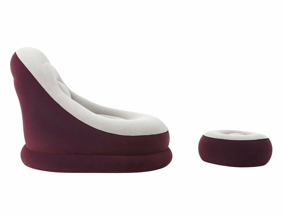фото Надувное кресло Comfort Cruiser Inflate-A-Chair, бордовый, 121х100х86 см, с пуфиком 54х54х26 см, BestWay