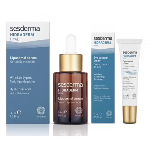 Набор Sesderma Сыворотка с гиалуроновой кислотой + Крем вокруг глаз Hidraderm Hyal 30+15 мл крем для лица sesderma крем питательный hidraderm hyal