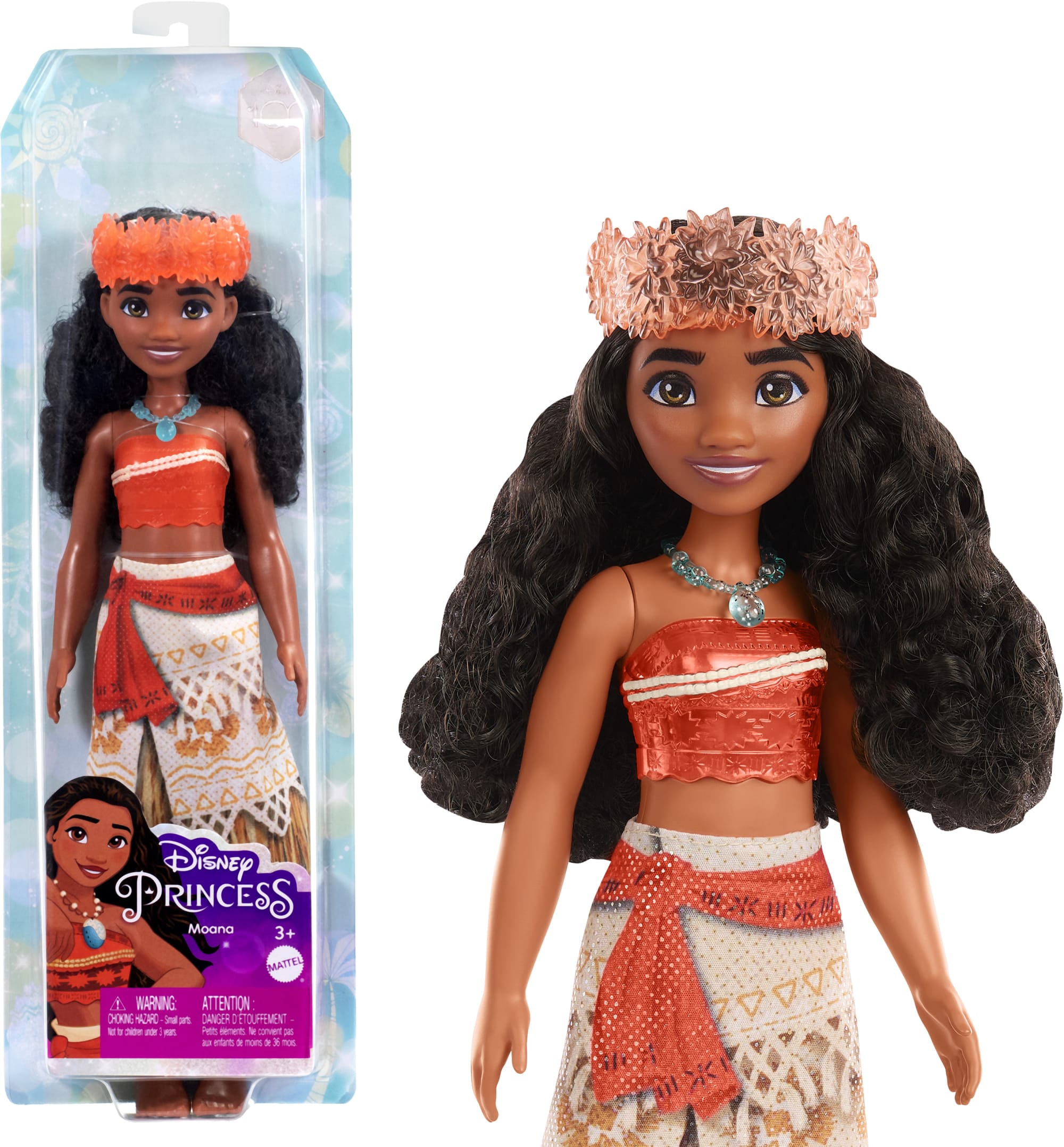 Кукла Mattel Disney Princess Моана, HPG68 коричневый/голубой