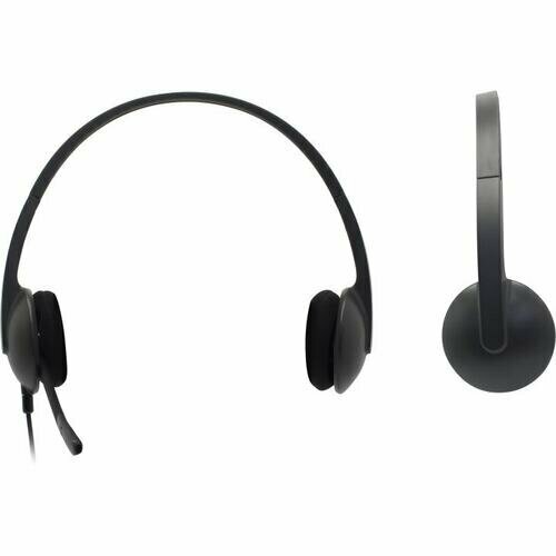 Наушники с микрофоном Logitech USB Headset H340 Black наушники накладные с микрофоном розовые just for fun гарнитура беспроводная usb на голову