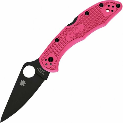фото Нож складной spyderco delica, s30v black blade, pink handle
