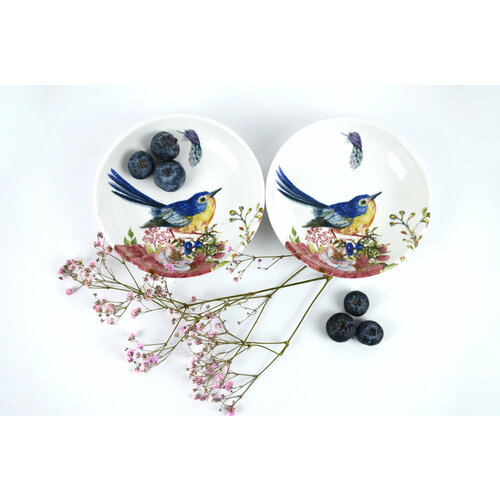 Набор керамических салатников 13х3 см, объемом 200 мл, декор 