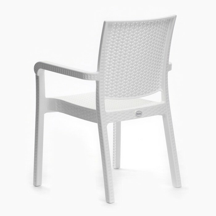 Кресло садовое "Ротанг" 57,5 х 58 х 86,5 см, белое - фотография № 4