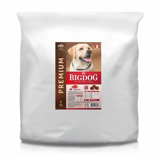 Полнорационный сухой корм для собак Зоогурман, для собак средних и крупных пород, BIG DOG Говядина 5кг