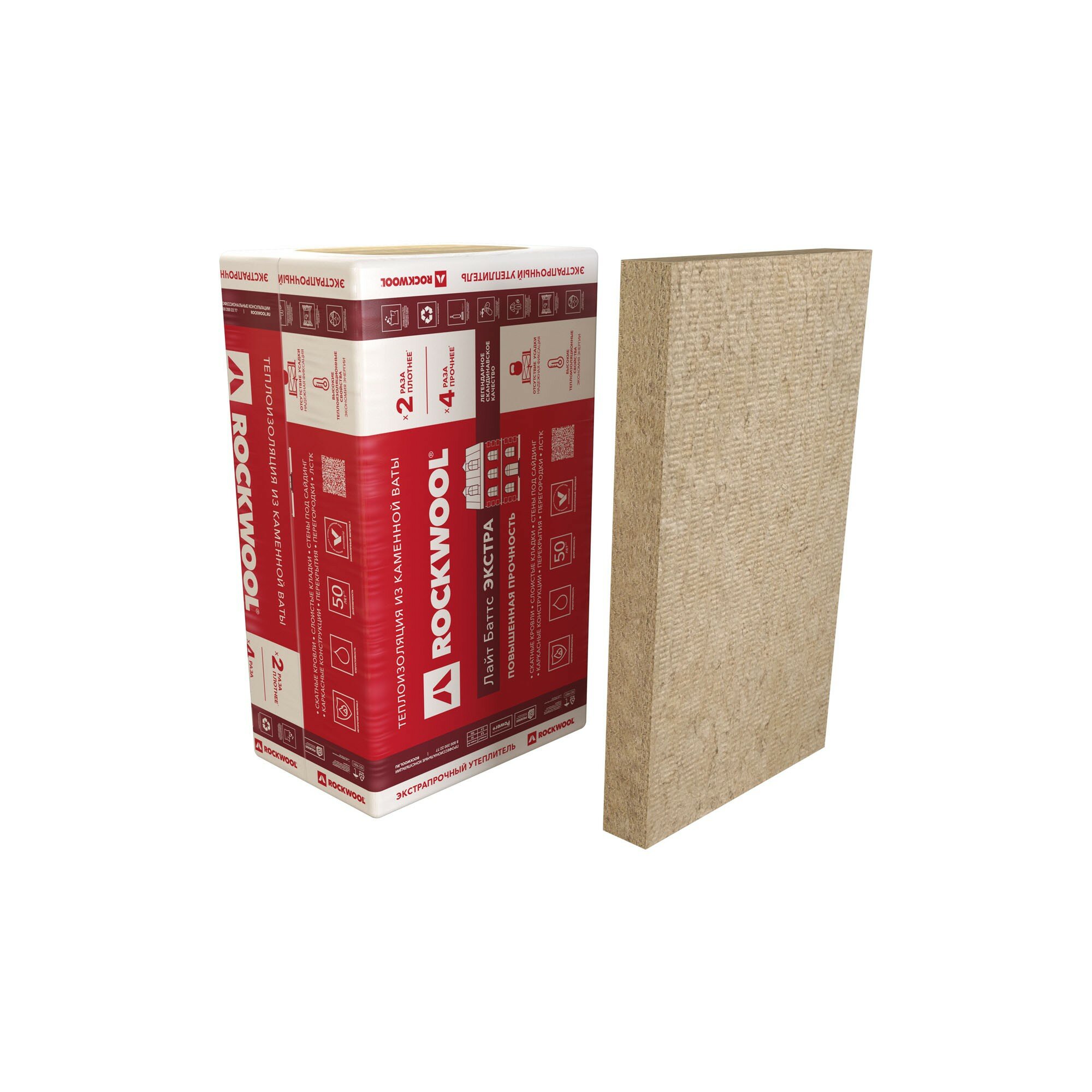 Теплоизоляция Rockwool Лайт Баттс Экстра, 50 мм - фотография № 4