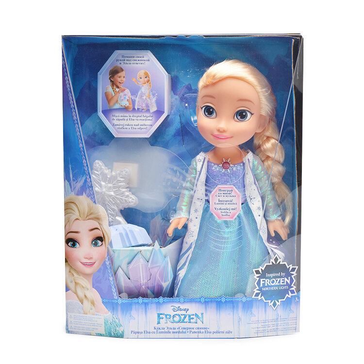 Интерактивная кукла Frozen Холодное Сердце Принцесса Дисней Эльзасо Снежинкой, 35 см, звуковые и световые эффекты