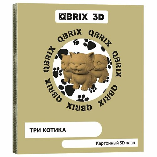 Конструктор картонный 3DQBRIX Еще три котика QBRIX20030