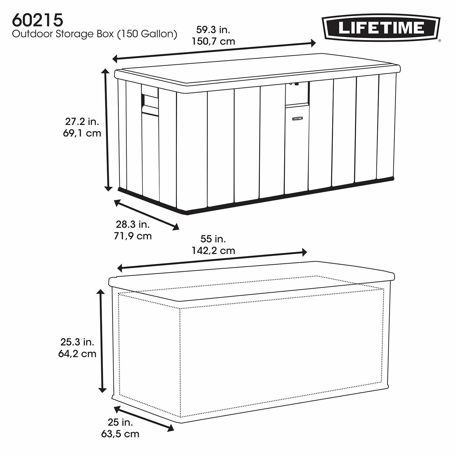 Сундук Lifetime WoodLook Outdoor Storage Deck Box 567л - фотография № 3