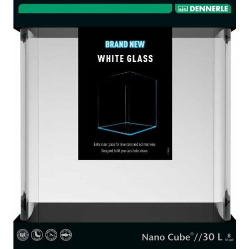 Dennerle Nano Scapers Tank White Glass 30×30×35 см, 30 л upaqua crystal glass tank l 36 аквариум ultra white 36х22х26 см 21 литр