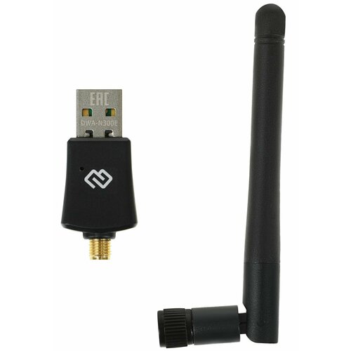 Сетевой адаптер WiFi Digma USB 2.0 [dwa-n300e] сетевой адаптер wifi digma dwa ac1300c usb 3 0