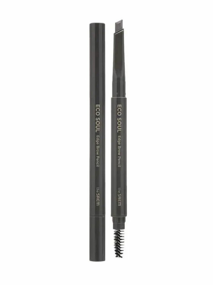 Карандаш для бровей 03, 0.3 гр, Edge Brow Pencil 03 Gray Brown, THE SAEM, 8806164178027