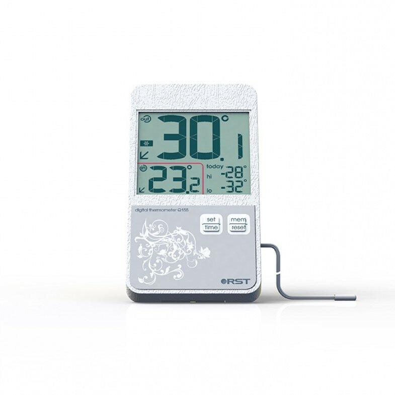 Цифровой термометр RST с выносным сенсором Q155 (в стиле iPhone, серебристый ) (RST02155)