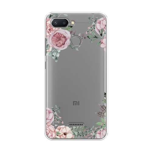 Силиконовый чехол на Xiaomi Redmi 6 / Сяоми Редми 6 Нежные розы акварель, прозрачный силиконовый чехол на oneplus 6 ванплас 6 нежные розы акварель прозрачный