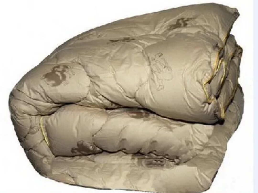 Одеяло с натуральным наполнителем верблюжья шерсть зимнее теплое толстое верх ткани хлопковый - фотография № 2