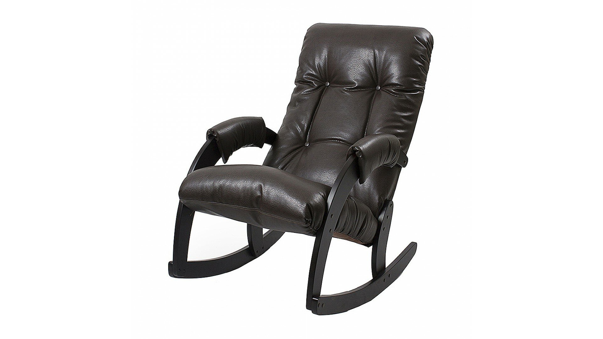 Кресло -качалка Сара №67 арт GS-67 1 уп (каркас венге, сиденье экокожа темно-коричн.Dundi 108)