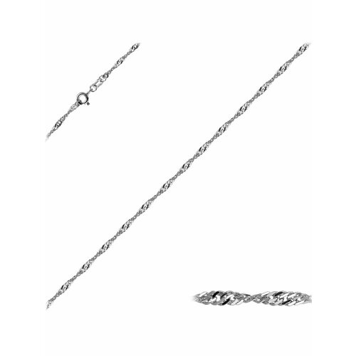 Браслет-цепочка Юверос Браслет серебряный, серебро, 925 проба, родирование, длина 19 см., серебристый