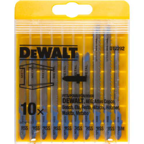 Набор пилок для лобзика по металлу DEWALT DT2292, 10 шт. набор пилок для электролобзика dewalt dt 2076 5 шт