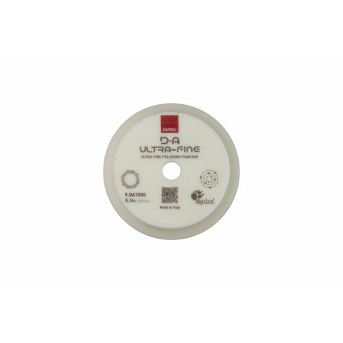 Полировальный диск Rupes Ø130/150 мм, 9. DA150S, мягкий, белый. Крепление: липучка (Velcro) /1 шт/ сверх жесткий поролоновый полировальный диск menzerna 150 мм