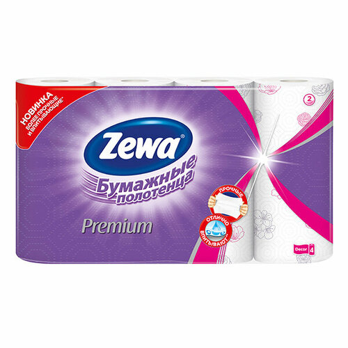 Бумажные полотенца ZEWA 4шт Premium Decor5