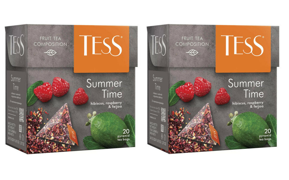 Чай травяной в пирамидках Tess Summer Time (Тесс Самма Тайм), 20*1,8 г (комплект 2 шт.) 6007897