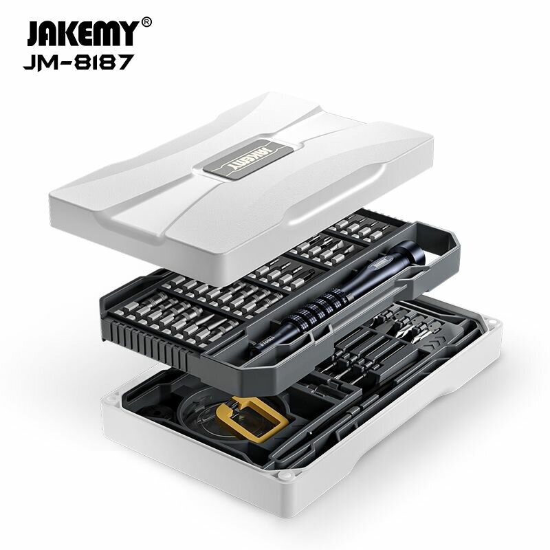 JAKEMY JM-8187 83 в 1 Набор прецизионных магнитных отверток с ручкой из алюминиевого сплава CR-V отвертки для телефона ПК Инструменты для ремонта