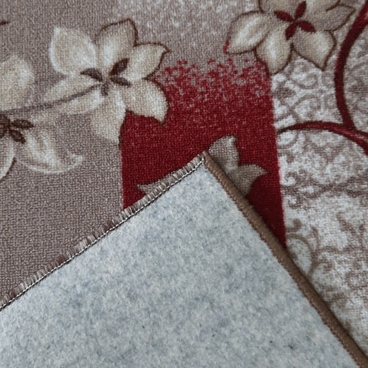 Ковровая дорожка на войлоке, Витебские ковры, с печатным рисунком, 123685, серая, 0.7*6 м - фотография № 11