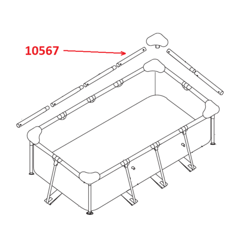 Горизонтальная балка (B) для прямоугольного каркасного бассейна Intex Rectangular Frame 10567