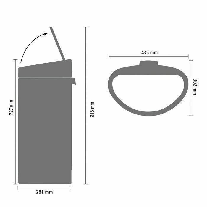 Бак мусорный 40л матовый Brabantia touch bin 114809 - фото №6