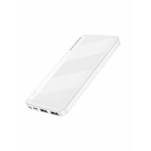 Внешний аккумулятор Borofone BJ27 10000mAh 2USB 2.1A Li-pol батарея с LED-индикатором (White)