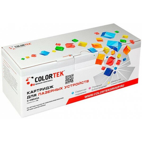 CB543A Colortek совместимый пурпурный тонер-картридж для HP Color LaserJet CM1312/ CP1210/ CP1510/ C