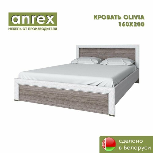 Кровать OLIVIA 160х200 см (Вудлайн крем / дуб анкона), Anrex