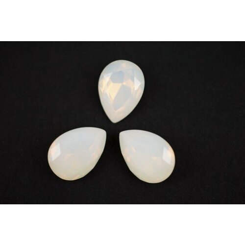 Кристалл Капля 18х13мм, цвет White Opal Premium, стекло, 26-069, 1шт