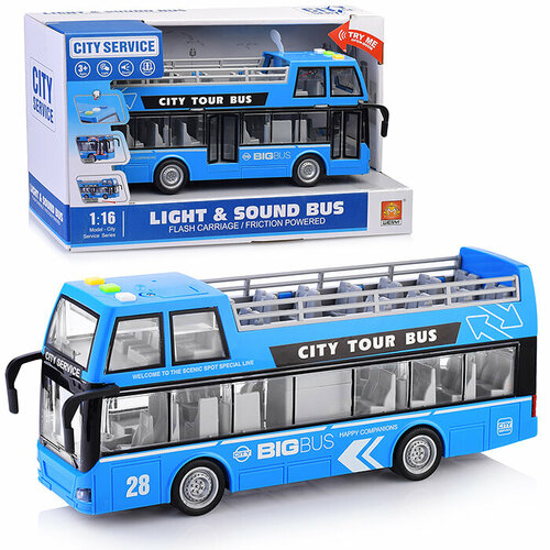 Автобус WY916B 1:16 (свет, звук) на батарейках, в коробке автобус wenyi голубой свет звук в коробке wy916b
