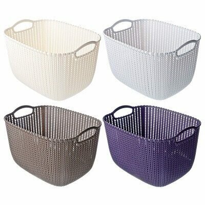 фото VETTA Корзинка вязаная, пластик, 38х28х23см, 4 цвета 406-126