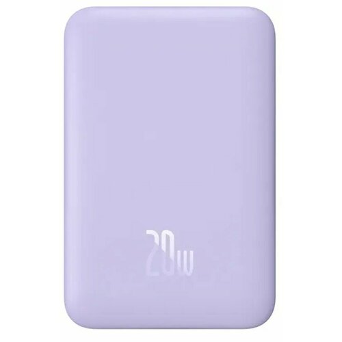 Powerbank с беспроводной зарядкой Baseus Magnetic Wireless 10000mAh 20W (PPCX070005) сиреневый внешний аккумулятор с беспроводной зарядкой baseus magnetic wireless 6000mah 20w белый