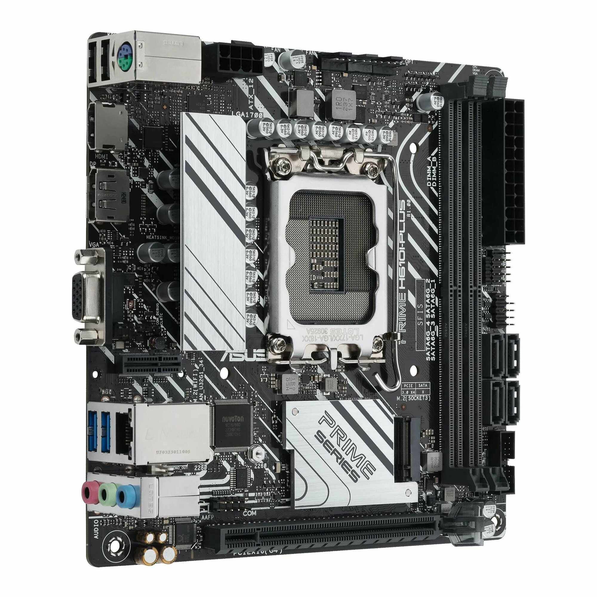 Материнская плата ASUS PRIME H610I-PLUS-CSM, LGA1700, H610, USB3.2 GEN 1, Mini-ITX — фото 1